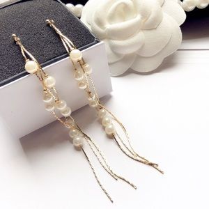 NWT Gold Plated Tassel Earrings